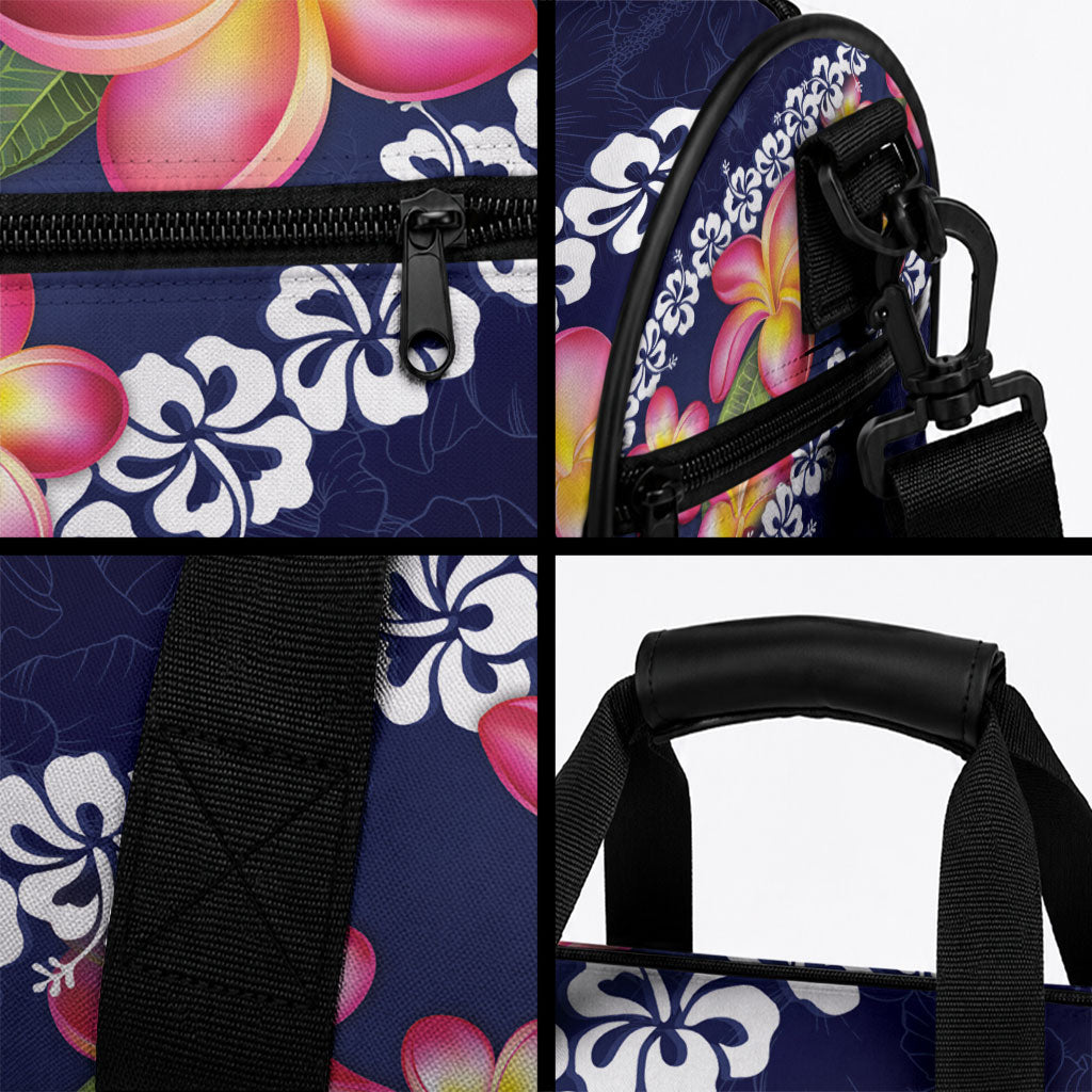 Blue Polynesia Duffle Bag Plumeria With Hibiscus Pattern Tropical Vibes LT14 - Polynesian Pride