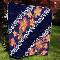 Blue Polynesia Quilt Plumeria With Hibiscus Pattern Tropical Vibes LT14 - Polynesian Pride