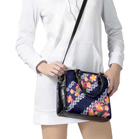 Blue Polynesia Shoulder Handbag Plumeria With Hibiscus Pattern Tropical Vibes LT14 - Polynesian Pride