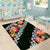 Green Polynesia Area Rug Plumeria With Hibiscus Pattern Tropical Vibes