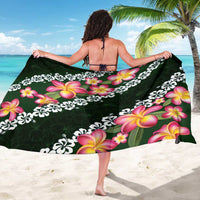 Green Polynesia Sarong Plumeria With Hibiscus Pattern Tropical Vibes