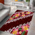 Oxblood Polynesia Area Rug Plumeria With Hibiscus Pattern Tropical Vibes