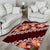 Oxblood Polynesia Area Rug Plumeria With Hibiscus Pattern Tropical Vibes