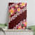 Oxblood Polynesia Canvas Wall Art Plumeria With Hibiscus Pattern Tropical Vibes