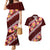 Oxblood Polynesia Couples Matching Mermaid Dress and Hawaiian Shirt Plumeria With Hibiscus Pattern Tropical Vibes