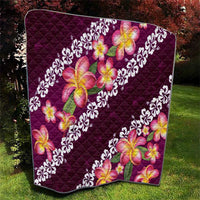 Pink Polynesia Quilt Plumeria With Hibiscus Pattern Tropical Vibes LT14 - Polynesian Pride