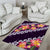 Purple Polynesia Area Rug Plumeria With Hibiscus Pattern Tropical Vibes