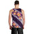 Purple Polynesia Men Tank Top Plumeria With Hibiscus Pattern Tropical Vibes