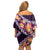 Purple Polynesia Off Shoulder Short Dress Plumeria With Hibiscus Pattern Tropical Vibes