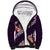 Purple Polynesia Sherpa Hoodie Plumeria With Hibiscus Pattern Tropical Vibes