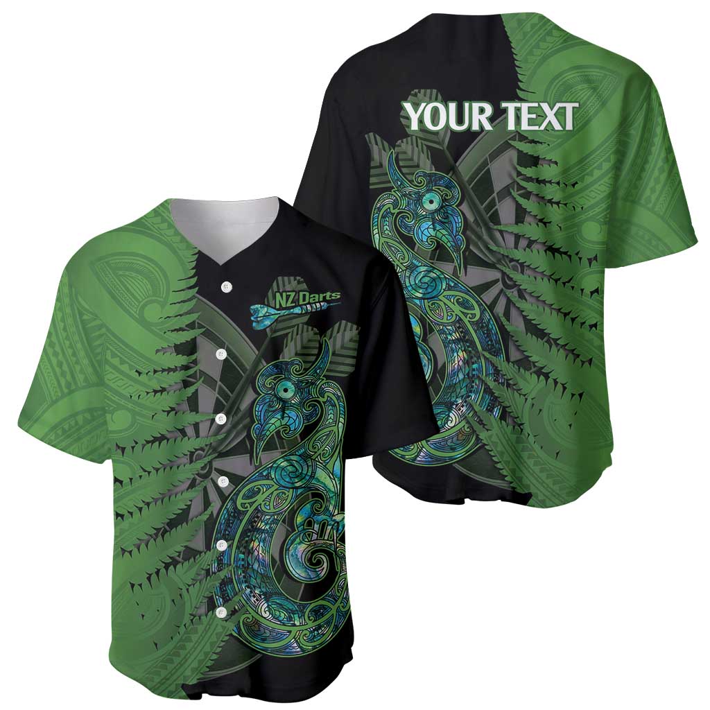 Personalised New Zealand Darts Baseball Jersey Aotearoa Maori Fern Mix Manaia Tattoo LT14 - Polynesian Pride