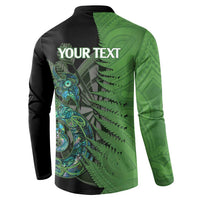 Personalised New Zealand Darts Button Sweatshirt Aotearoa Maori Fern Mix Manaia Tattoo LT14 - Polynesian Pride