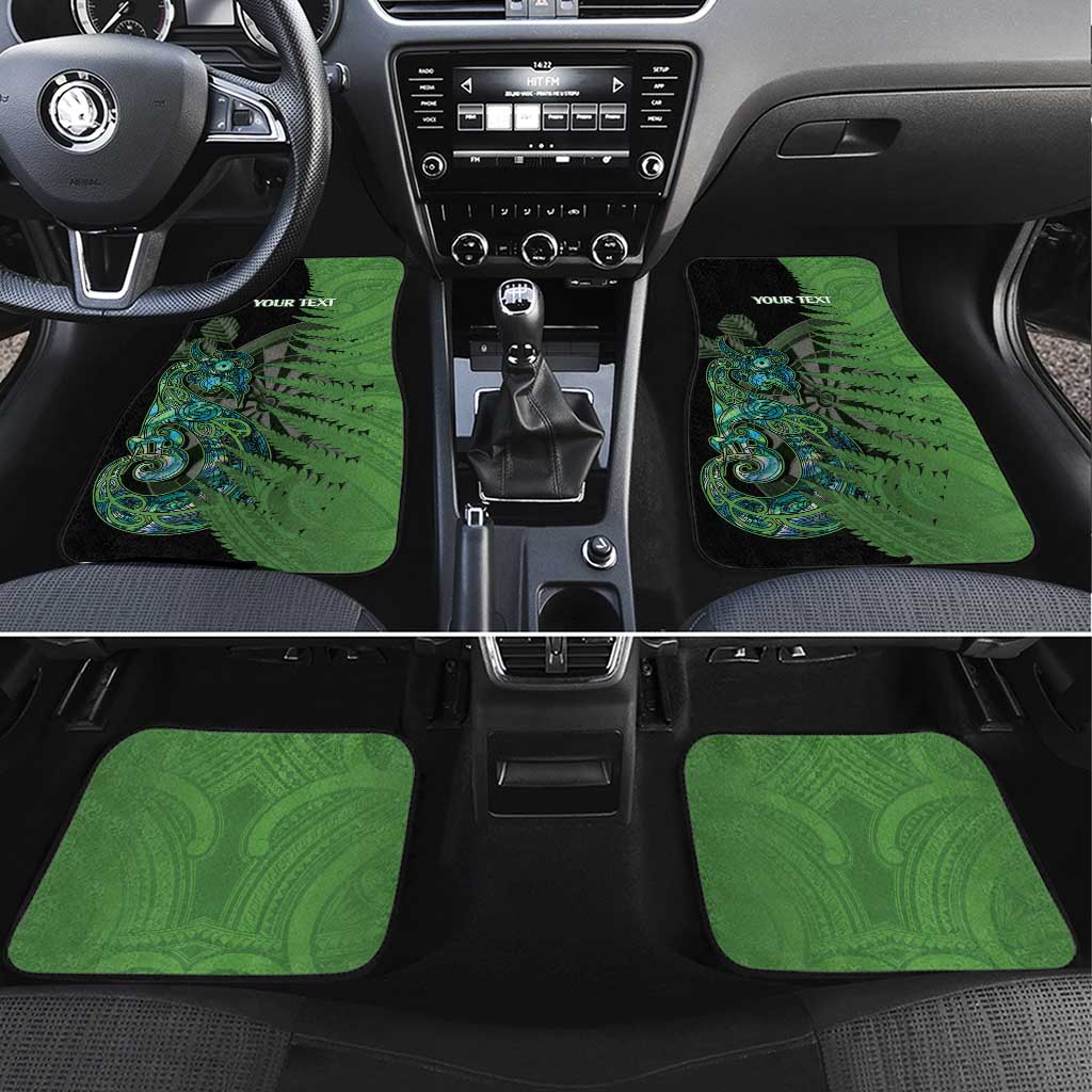 Personalised New Zealand Darts Car Mats Aotearoa Maori Fern Mix Manaia Tattoo