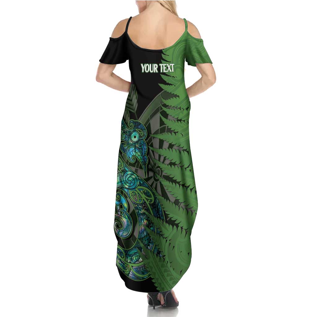 Personalised New Zealand Darts Family Matching Summer Maxi Dress and Hawaiian Shirt Aotearoa Maori Fern Mix Manaia Tattoo LT14 - Polynesian Pride