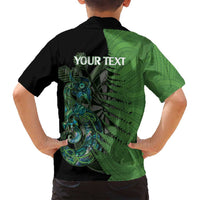 Personalised New Zealand Darts Family Matching Tank Maxi Dress and Hawaiian Shirt Aotearoa Maori Fern Mix Manaia Tattoo LT14 - Polynesian Pride