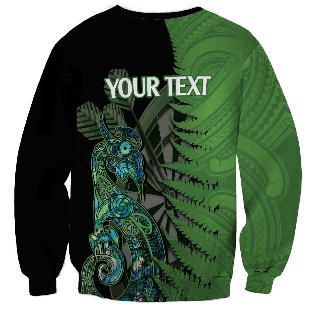 Personalised New Zealand Darts Sweatshirt Aotearoa Maori Fern Mix Manaia Tattoo LT14 - Polynesian Pride