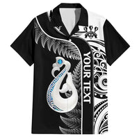 Personalised New Zealand Darts Hawaiian Shirt Aotearoa Fern Mix Paua Shell Manaia - Black LT14 Black - Polynesian Pride