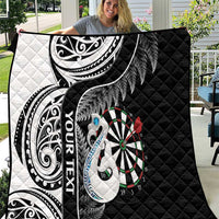Personalised New Zealand Darts Quilt Aotearoa Fern Mix Paua Shell Manaia - Black LT14 Black - Polynesian Pride