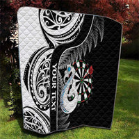 Personalised New Zealand Darts Quilt Aotearoa Fern Mix Paua Shell Manaia - Black LT14 - Polynesian Pride