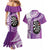 Personalised New Zealand Darts Couples Matching Mermaid Dress and Hawaiian Shirt Aotearoa Fern Mix Paua Shell Manaia - Purple