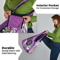 Personalised New Zealand Darts Grocery Bag Aotearoa Fern Mix Paua Shell Manaia - Purple LT14 - Polynesian Pride