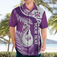 Personalised New Zealand Darts Hawaiian Shirt Aotearoa Fern Mix Paua Shell Manaia - Purple LT14 - Polynesian Pride