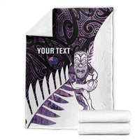 New Zealand Silver Fern Rugby Custom Blanket Go All Black Purple Maori Paua Shell LT14 - Polynesian Pride