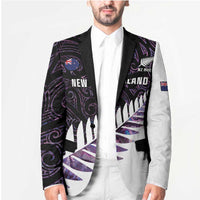 New Zealand Silver Fern Rugby Custom Blazer Go All Black Purple Maori Paua Shell LT14 - Polynesian Pride