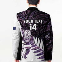 New Zealand Silver Fern Rugby Custom Blazer Go All Black Purple Maori Paua Shell LT14 - Polynesian Pride
