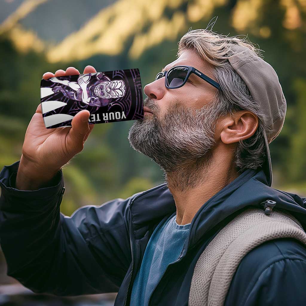 New Zealand Silver Fern Rugby Custom 4 in 1 Can Cooler Tumbler Go All Black Purple Maori Paua Shell - Polynesian Pride