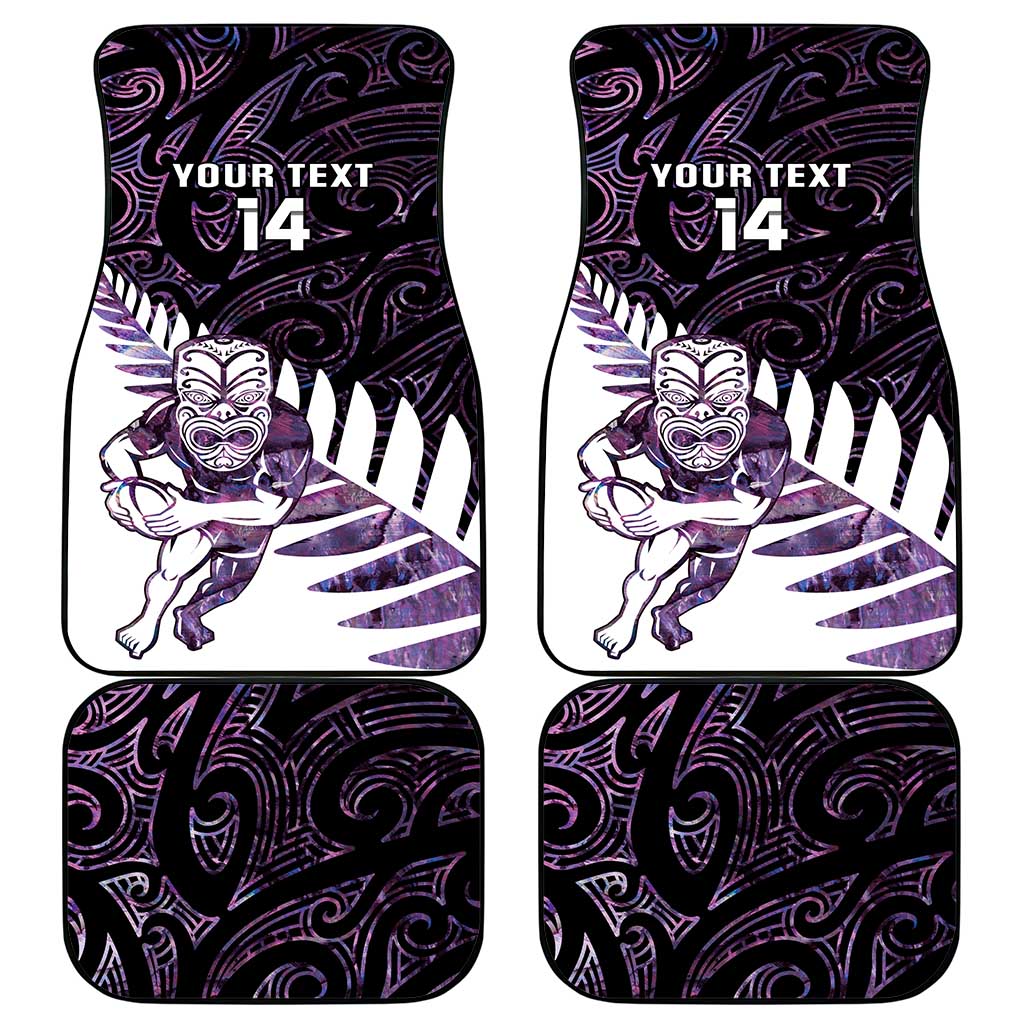 New Zealand Silver Fern Rugby Custom Car Mats Go All Black Purple Maori Paua Shell LT14 - Polynesian Pride