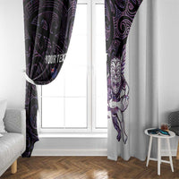 New Zealand Silver Fern Rugby Custom Window Curtain Go All Black Purple Maori Paua Shell LT14 - Polynesian Pride