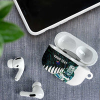New Zealand Silver Fern Rugby Custom AirPods Case Go All Black Turquoise Maori Paua Shell - Polynesian Pride