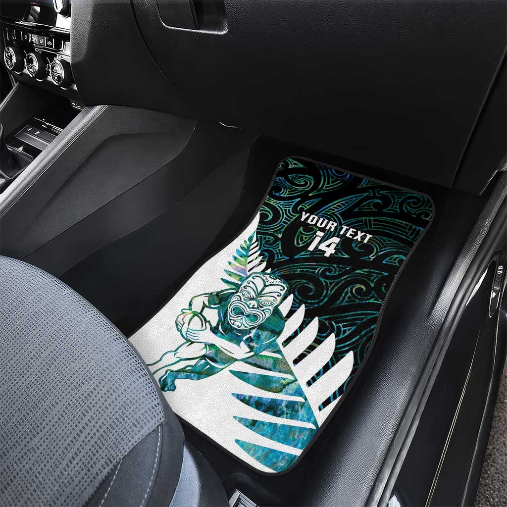 New Zealand Silver Fern Rugby Custom Car Mats Go All Black Turquoise Maori Paua Shell LT14 - Polynesian Pride