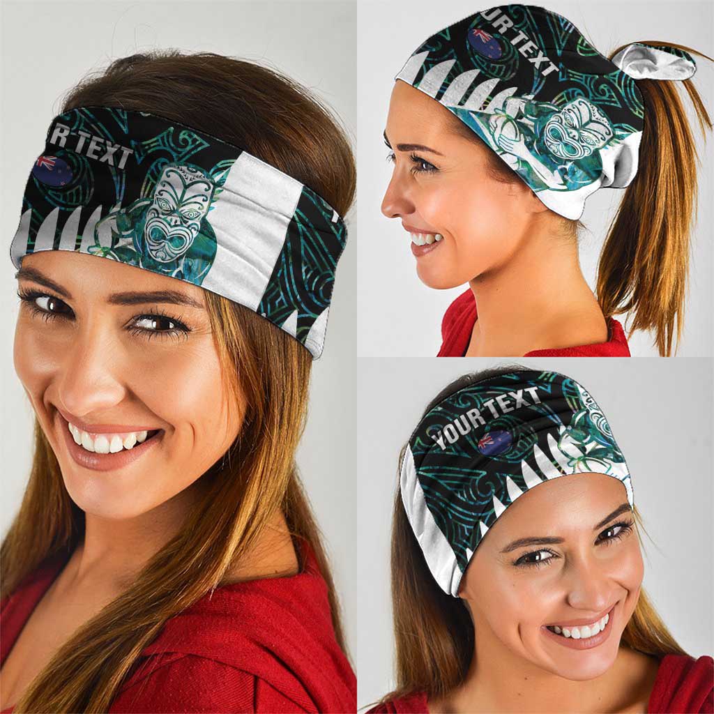 New Zealand Silver Fern Rugby Custom Neck Gaiter Go All Black Turquoise Maori Paua Shell LT14 - Polynesian Pride