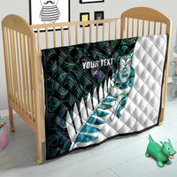 New Zealand Silver Fern Rugby Custom Quilt Go All Black Turquoise Maori Paua Shell LT14 - Polynesian Pride