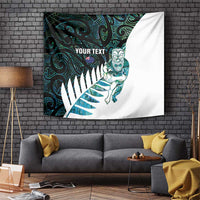 New Zealand Silver Fern Rugby Custom Tapestry Go All Black Turquoise Maori Paua Shell LT14 Turquoise - Polynesian Pride