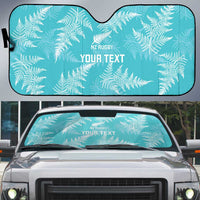 New Zealand Silver Fern Rugby Custom Auto Sun Shade Go Aotearoa Champions Turquoise Version - Polynesian Pride