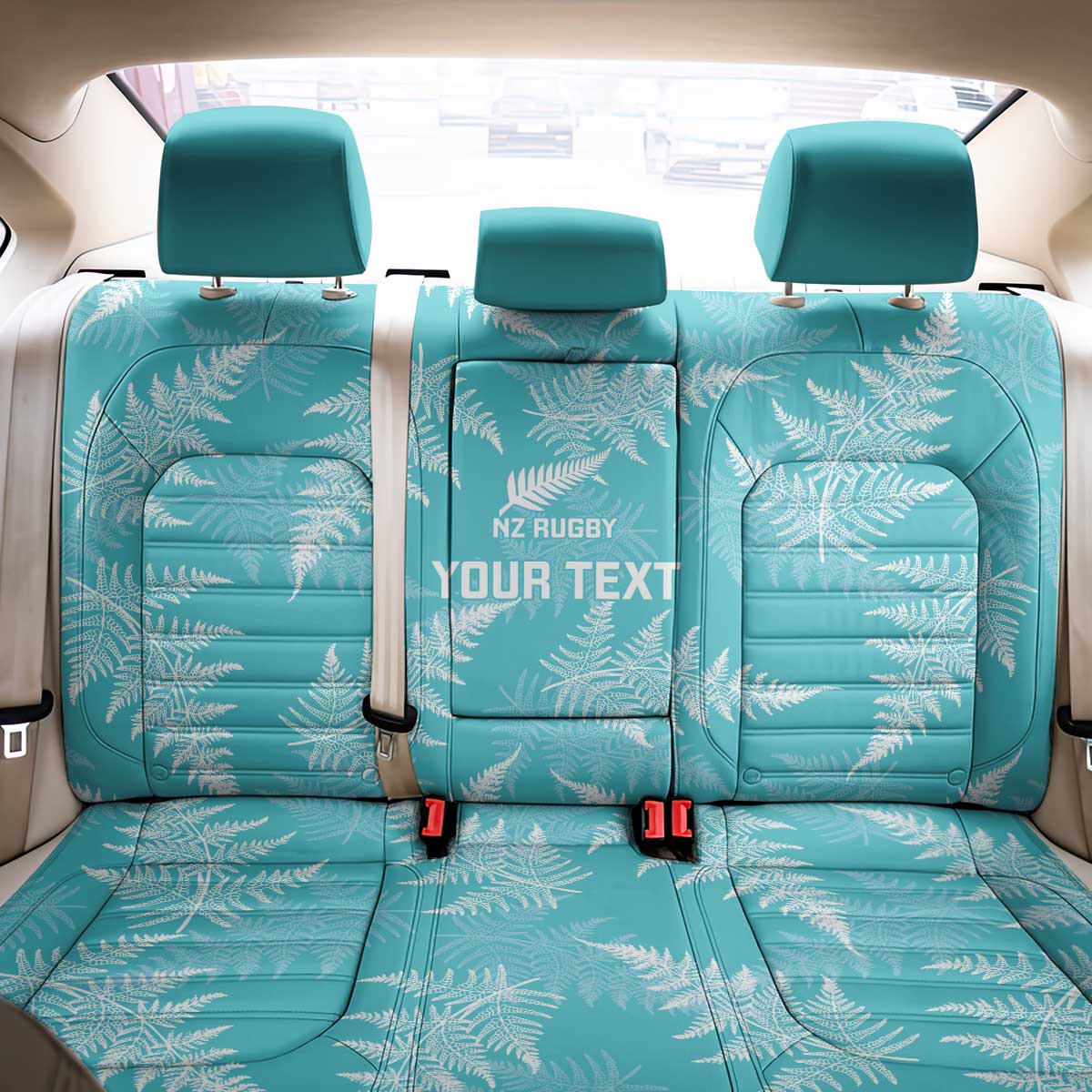 New Zealand Silver Fern Rugby Custom Back Car Seat Cover Go Aotearoa Champions Turquoise Version - Polynesian Pride