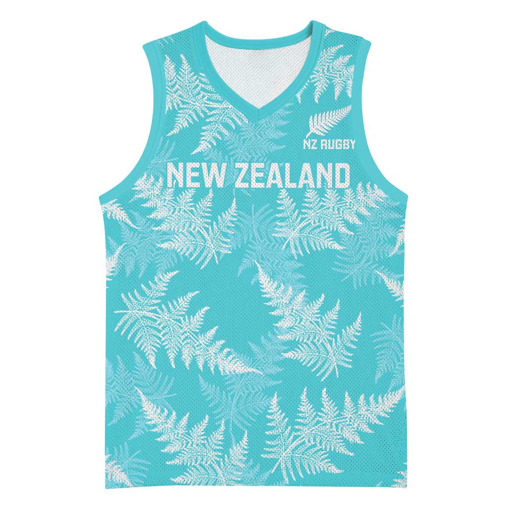 New Zealand Silver Fern Rugby Custom Basketball Jersey Go Aotearoa Champions Turquoise Version - Polynesian Pride