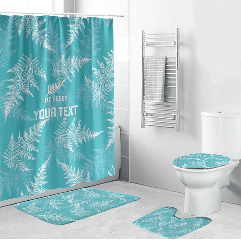 New Zealand Silver Fern Rugby Custom Bathroom Set Go Aotearoa Champions Turquoise Version - Polynesian Pride