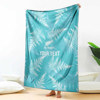 New Zealand Silver Fern Rugby Custom Blanket Go Aotearoa Champions Turquoise Version - Polynesian Pride