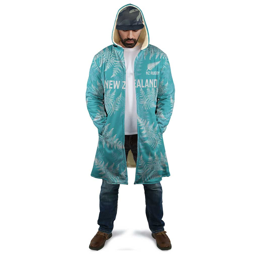 New Zealand Silver Fern Rugby Custom Cloak Go Aotearoa Champions Turquoise Version - Polynesian Pride