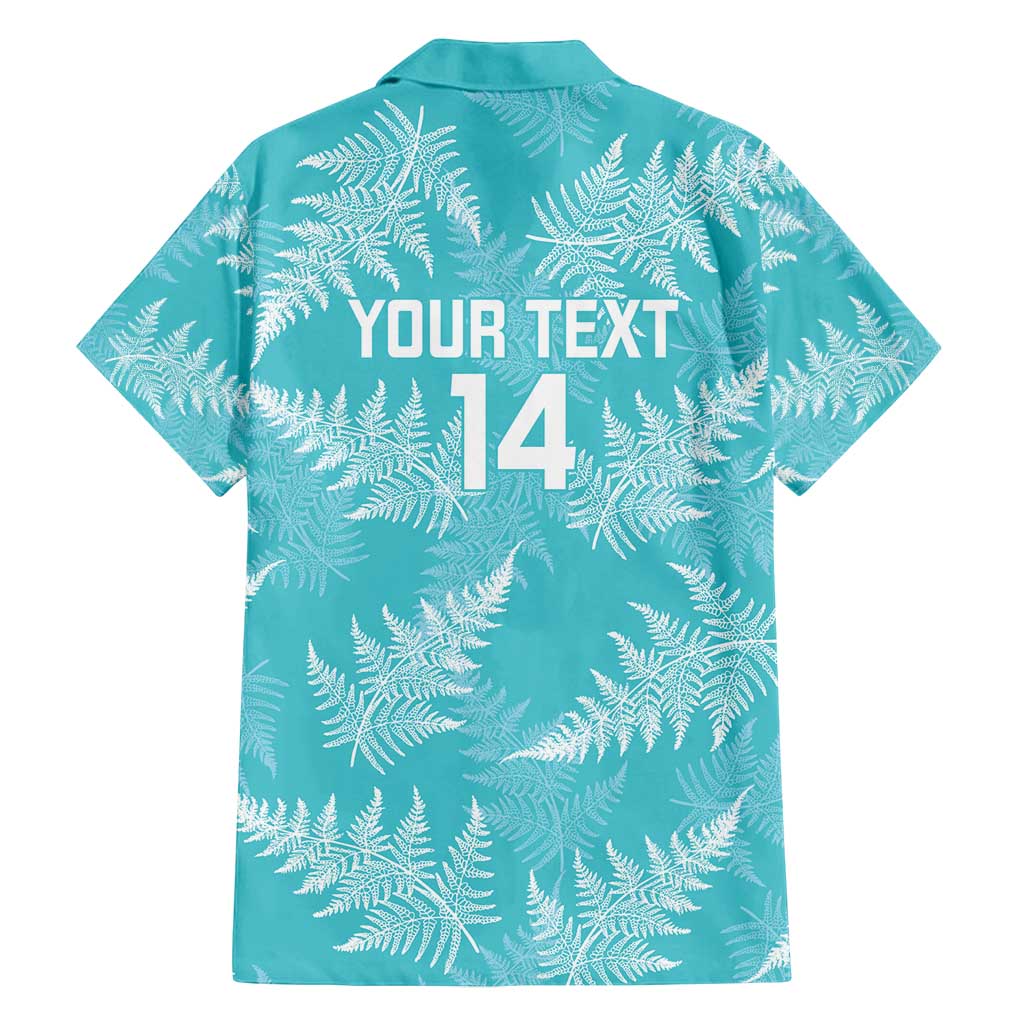 New Zealand Silver Fern Rugby Custom Family Matching Off Shoulder Short Dress and Hawaiian Shirt Go Aotearoa Champions Turquoise Version - Polynesian Pride
