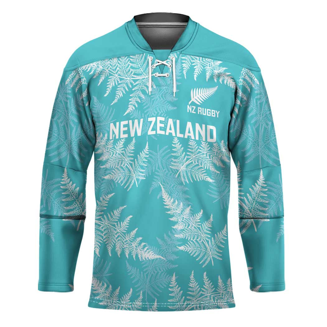New Zealand Silver Fern Rugby Custom Hockey Jersey Go Aotearoa Champions Turquoise Version LT14 Unisex Turquoise - Polynesian Pride
