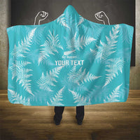New Zealand Silver Fern Rugby Custom Hooded Blanket Go Aotearoa Champions Turquoise Version - Polynesian Pride