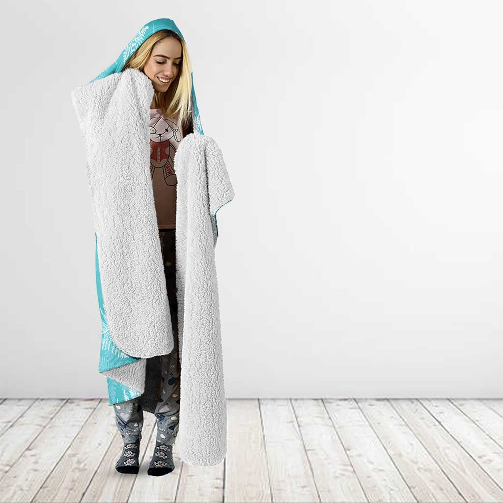 New Zealand Silver Fern Rugby Custom Hooded Blanket Go Aotearoa Champions Turquoise Version - Polynesian Pride