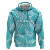 New Zealand Silver Fern Rugby Custom Hoodie Go Aotearoa Champions Turquoise Version - Polynesian Pride