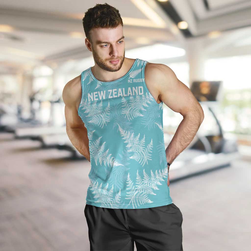 New Zealand Silver Fern Rugby Custom Men Tank Top Go Aotearoa Champions Turquoise Version - Polynesian Pride