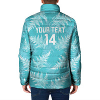 New Zealand Silver Fern Rugby Custom Padded Jacket Go Aotearoa Champions Turquoise Version - Polynesian Pride